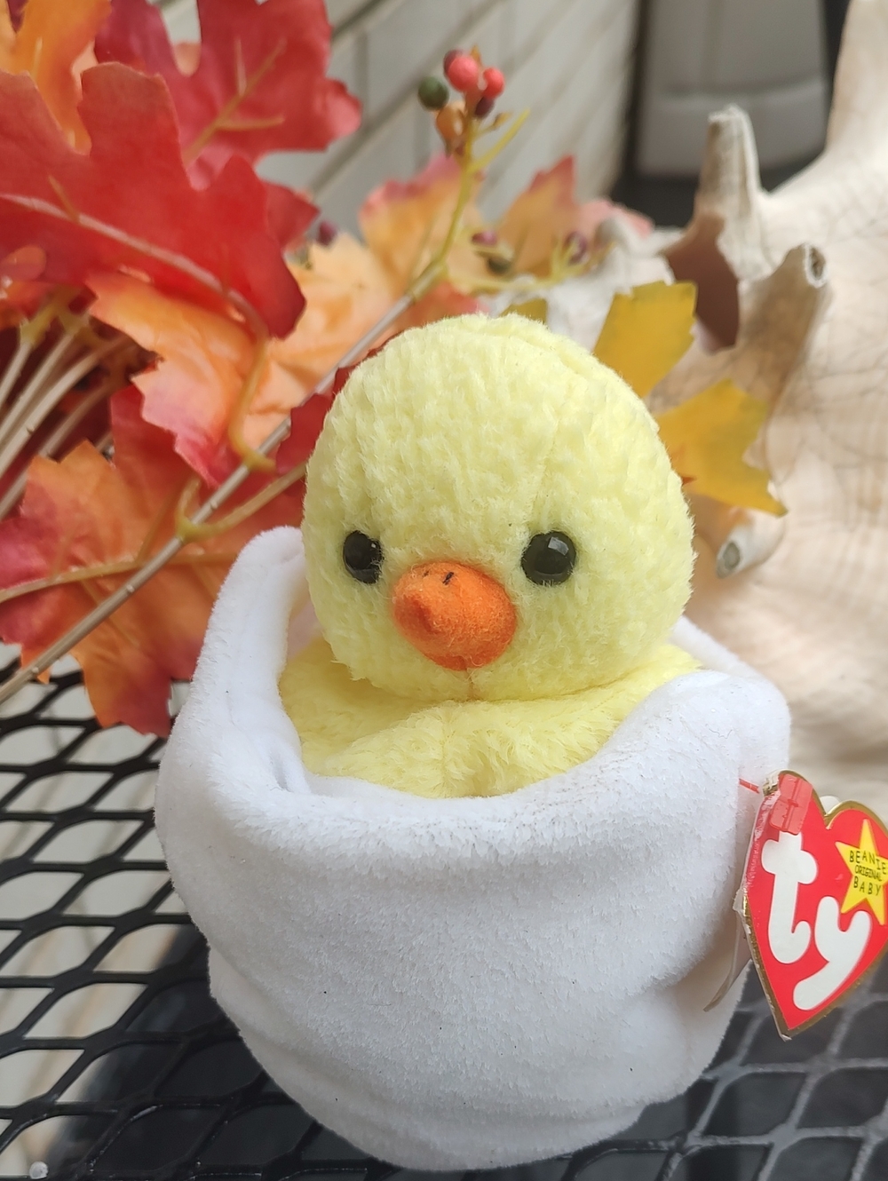 Chick in White Egg Plush with Orange Beak, 1999